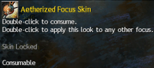 MMOJUGG Guild Wars 2 US Aetherized Focus Skin Details View of Item Function and Use